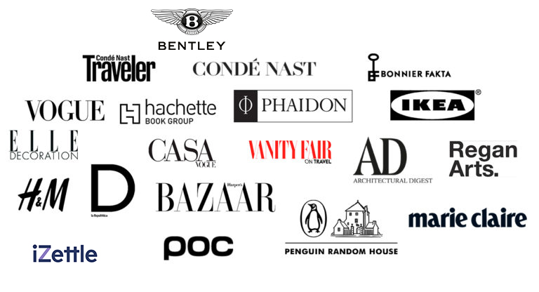 Logos on customers to Photographer Martin Lof